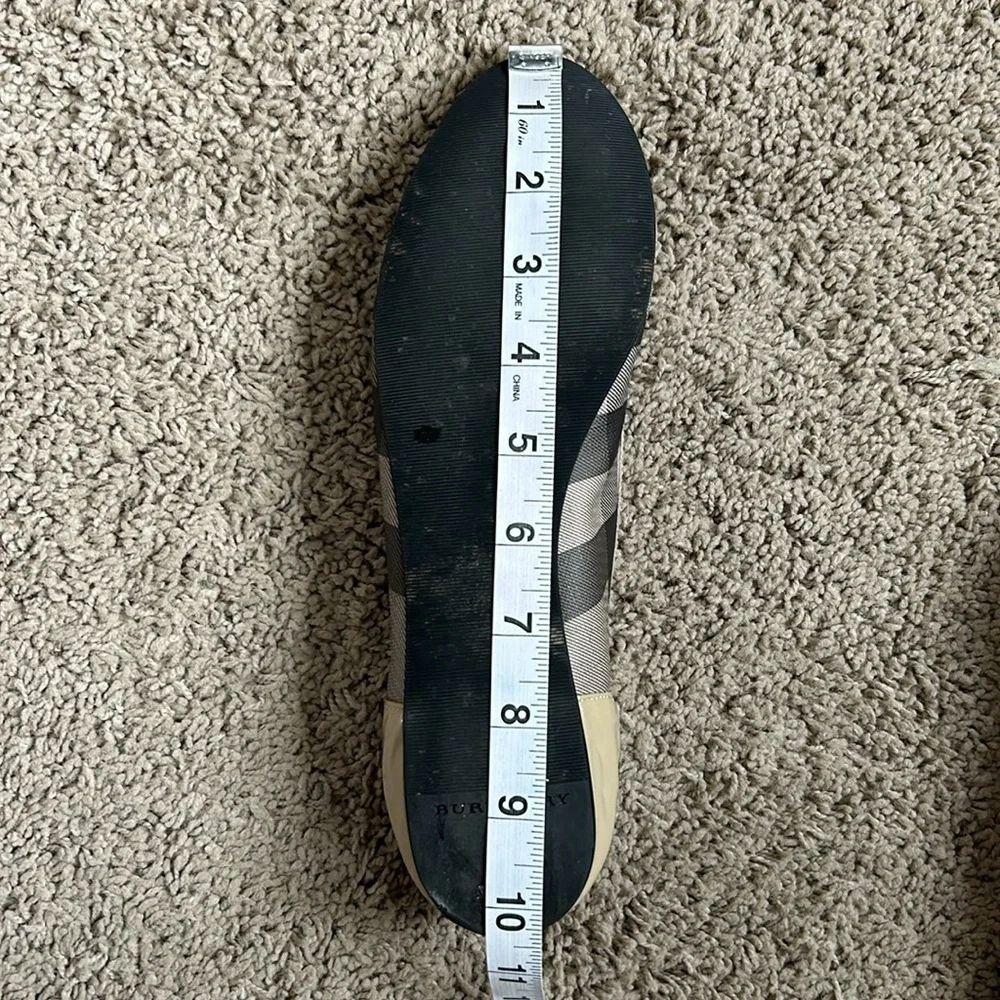 BURBERRY Nova Check Pattern Leather Ballet Flats Beige Rounded Toe Sz 39 US 9 - Picture 13 of 14